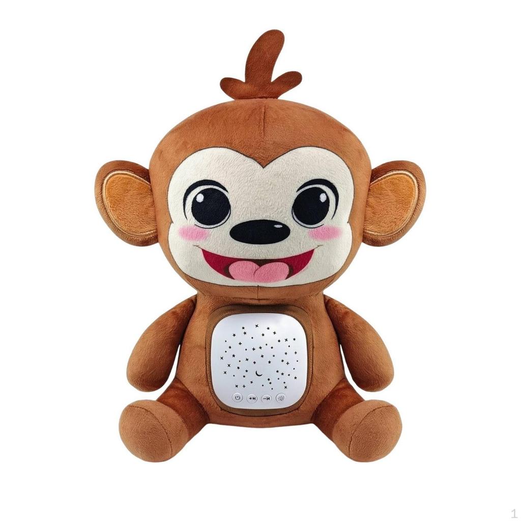 Soft Monkey with Sound Machine Ambient Stuffed Night Light Calming Infant