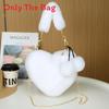 Plush Heartshaped Handbag For Women With Chain Strap And Large Capacity For Daily Use