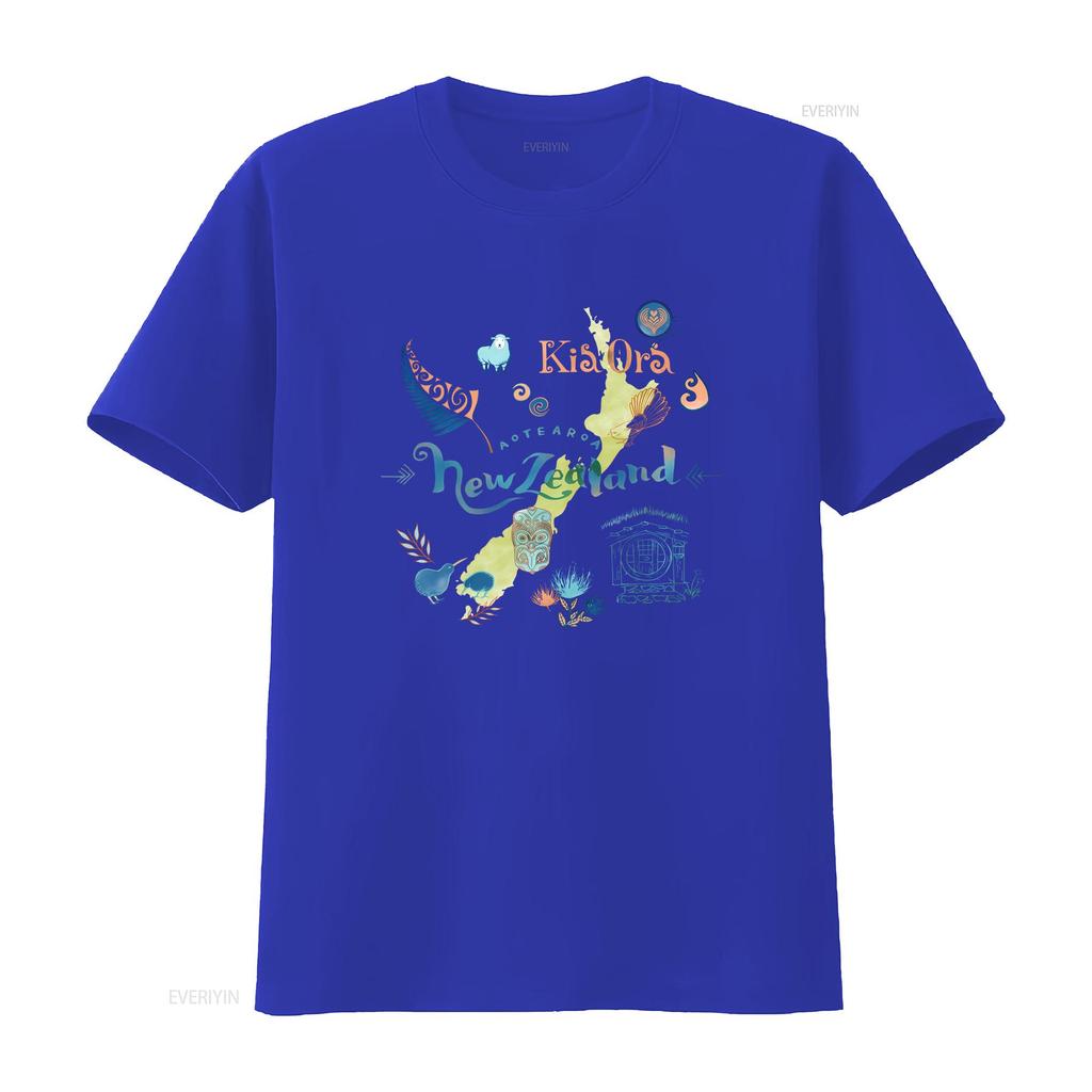 New Zealand Travel T shirt Kiwi Bird Maori ArT Aotearoa NZ Backpacking Trip Oceania Wildlife Fern Hand lettering vintage Unisex