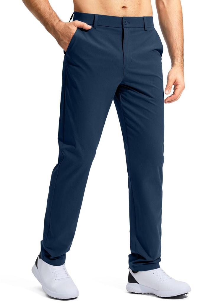 2026 Men's Mid-Waist Stretch Golf Pants - Quick-Drying, Lightweight, Plus Size, Straight Leg, Solid Color