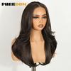 FREEDOM Synthetic Lace Front Wigs For Women 20 Inch Ombre Blonde Wavy Layered Wig 6X4 Pre Plucked Wear And Go Glueless Lace Wigs