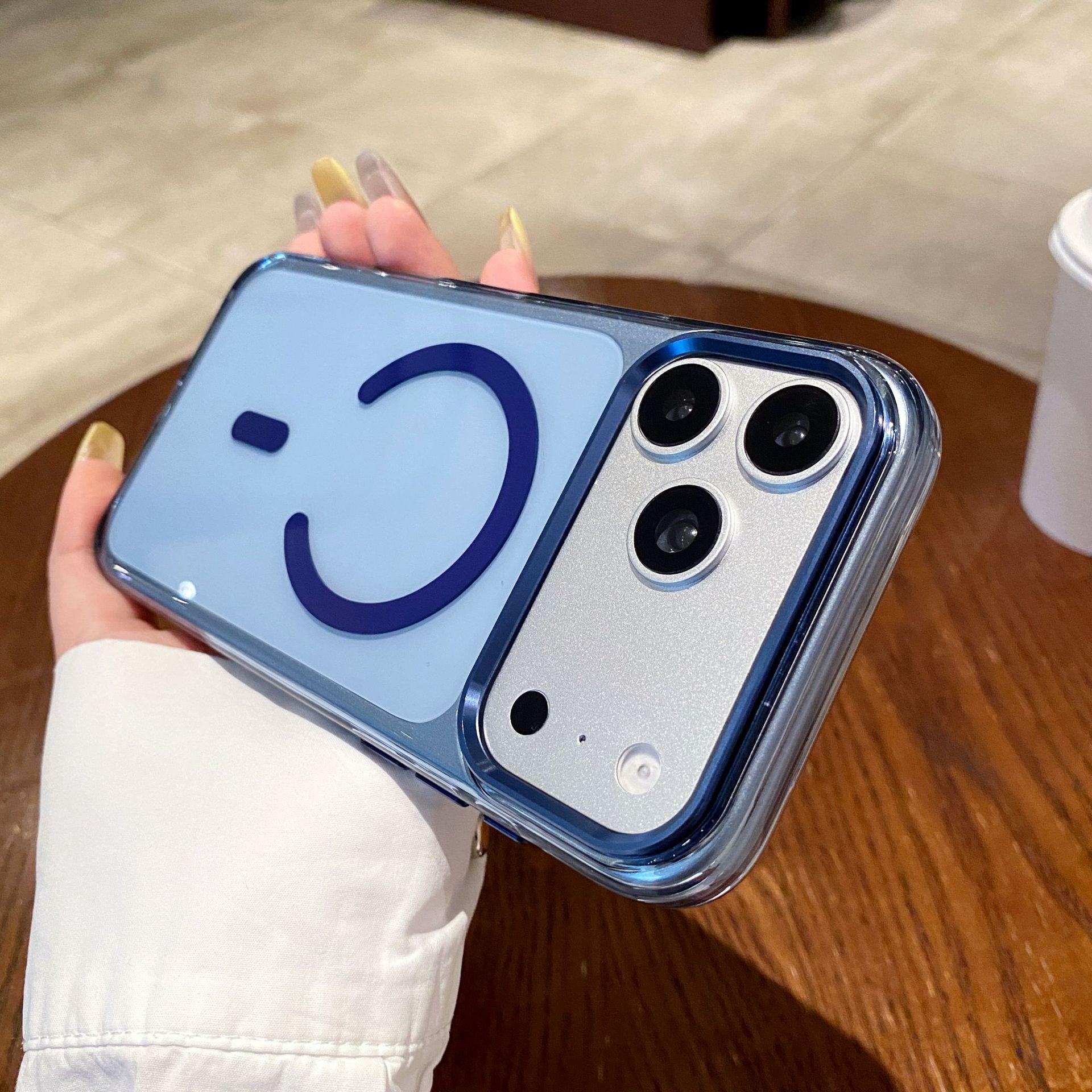 

Compatible with Apple iPhone 17 Pro Max: Transparent, Thickened, Scratch-Resistant, Magnetic, Drop-Proof Protective Case. iPhone 16 синий