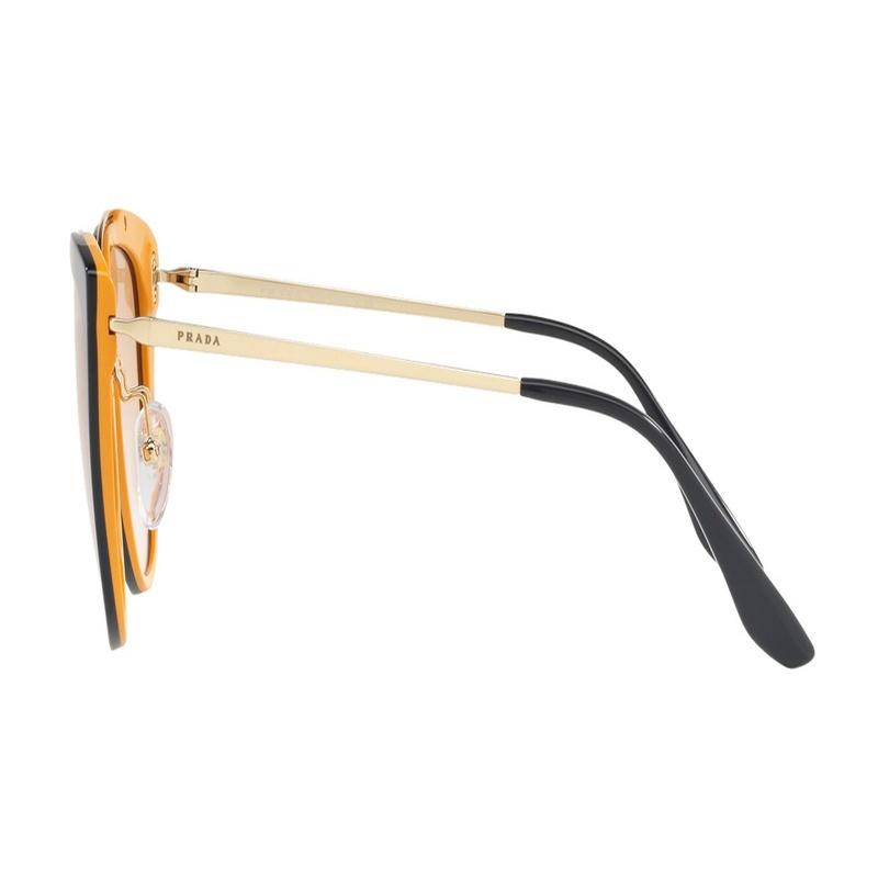 Prada Classic sunshade, anti-UV, plate and metal frame, butterfly-shaped sunglasses, women's style, gold/black