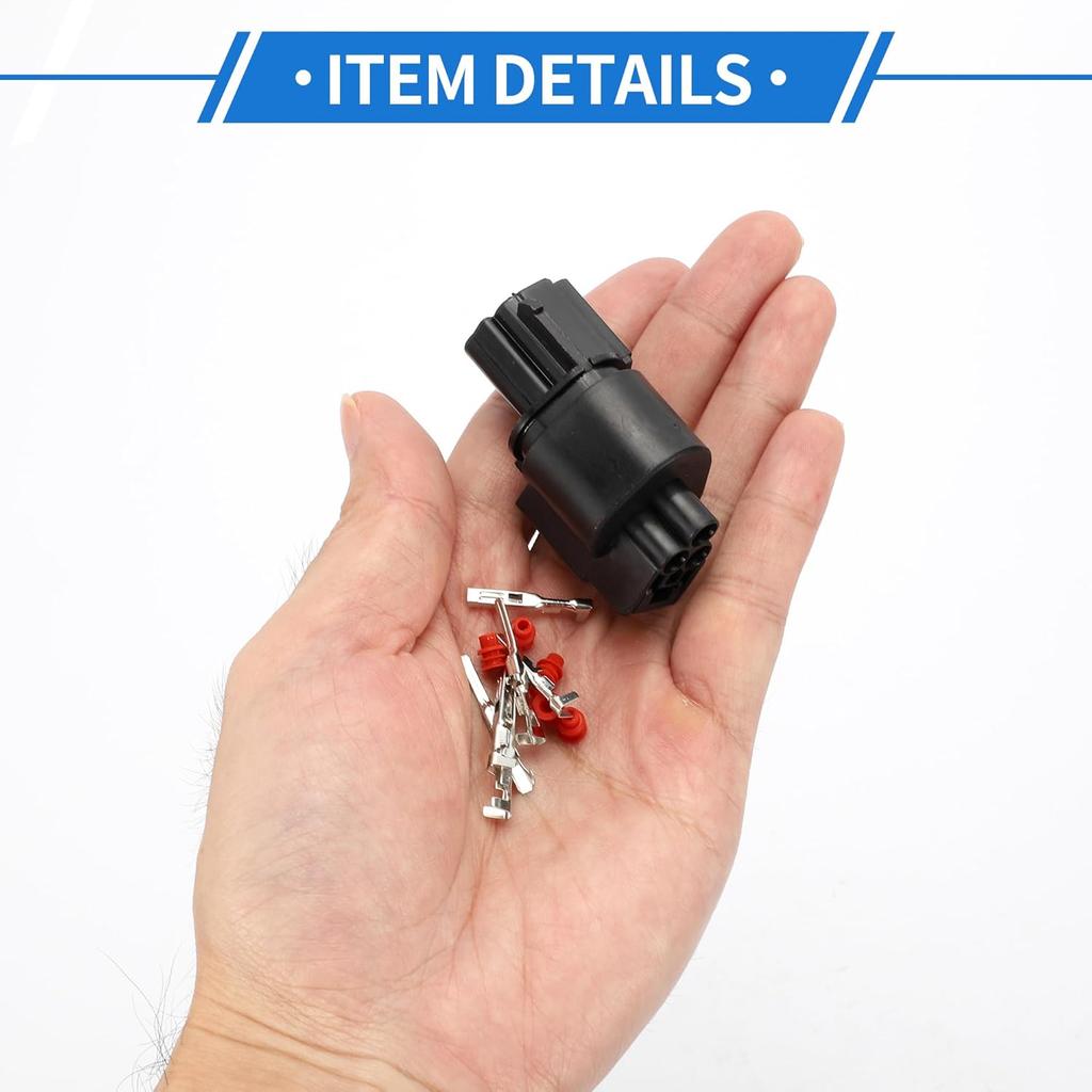 Kit de Conector de Plugue para Sensor de Carro de 3 Pinos Compatível para Hyundai para Kia, Série Plástica Impermeável de 2,2 mm Conector de Terminal de Fio Macho Fêmea Preto