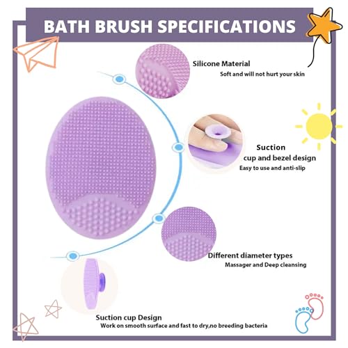 2-delat set med babykrämskrapa och badborste, Mjuk massageborste för nyföddas hår, Skonsam krämskrapa, Lila