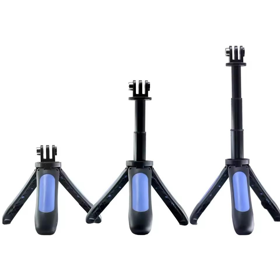 Mini Portable Metal Tripod Stand for GoPro Camera Selfie Stick with Storage Extension Rod Universal Ant Tripod for Photography