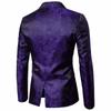Men's Court Style Dark Grain Design Fashion One Button With Slim Suit