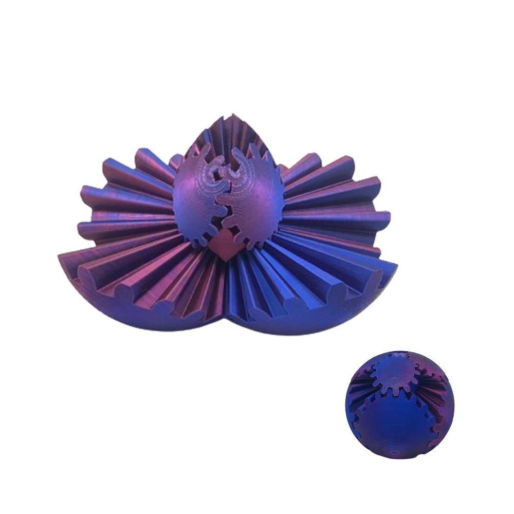 3D Printed Gear Spin Ball - Rotating Gear Ball Toy