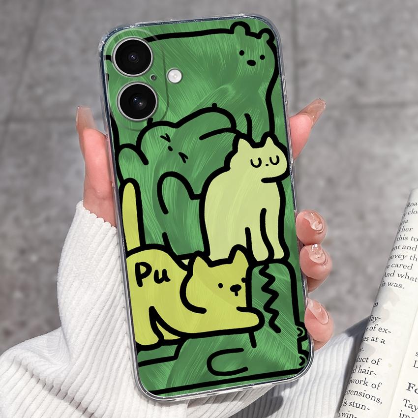 For iPhone 17 Air 16 15 14 13 Pro Max Plus 16e Luxury Clear Phone Case Cute Couple Piggy Pattern Soft Silicone Anti Slip Shell For iPhone Bumper Cover