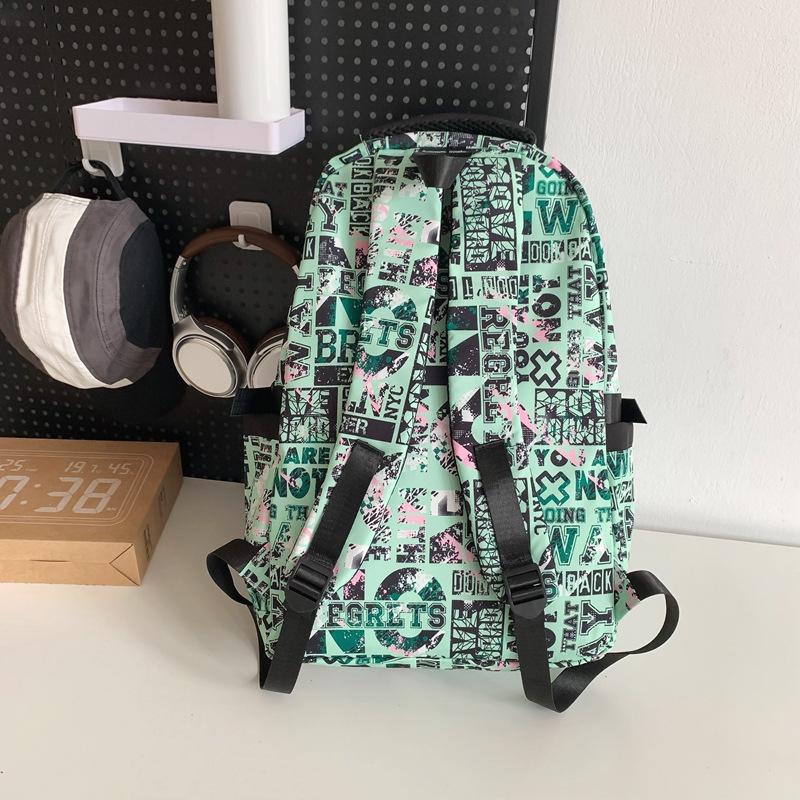 Schoolbag Backpack Women's Fashion Korean Version Harajuku ins Simple Junior High School Student School Bag Lightweight Large Capacity Student