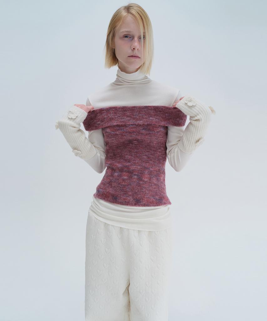 Daiaegeuneol Brushed Off Shoulder Knit (Purple)