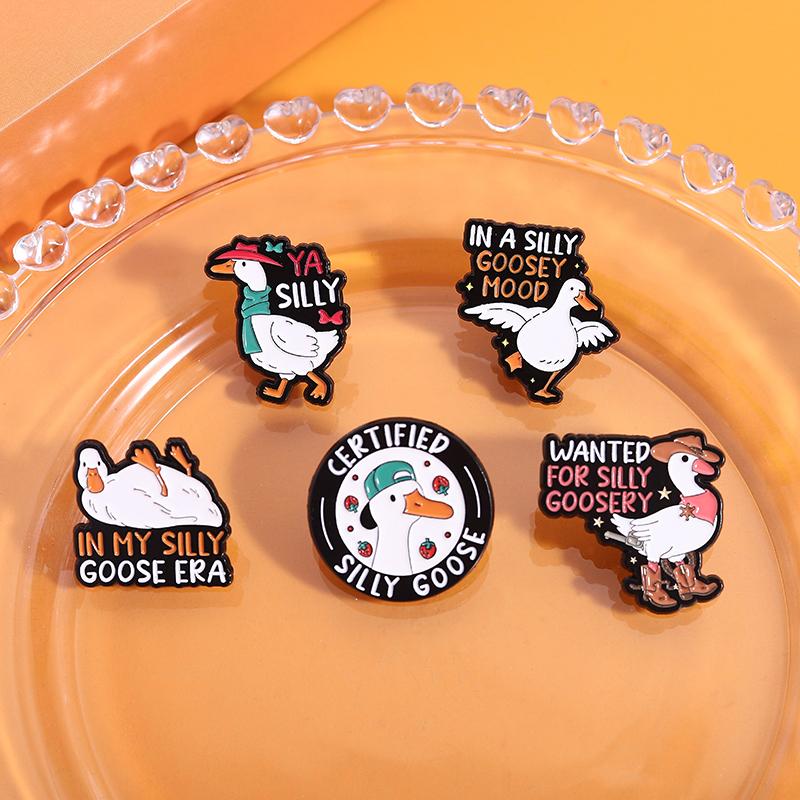 Certified Silly Goose Enamel Pin In my Silly Goose Era In A Silly Goosey Mood Funny Brooch Lapel Badge Jewelry Gifts For Friends