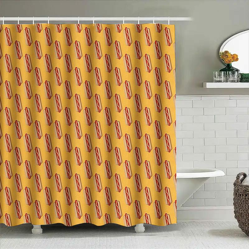 Bathroom Shower Curtain Waterproof Farmhouse Decor Rustic Kitchen Pattern Fabric Backdrop Vintage Style Home Decor Modern Design