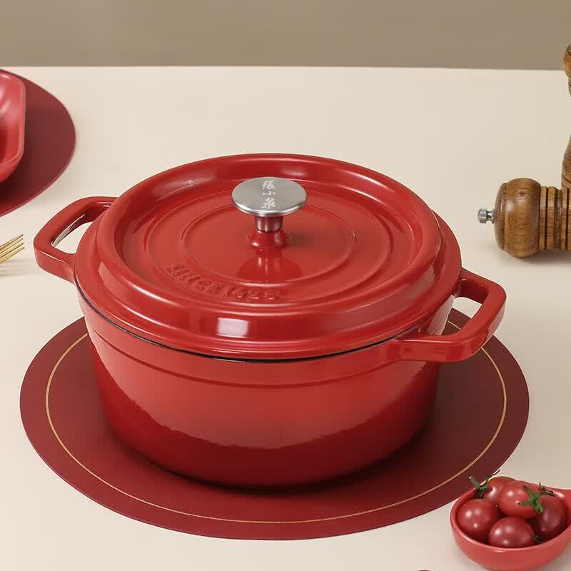 Zhang Xiao Quan Crimson Red Cast Iron Enamel Pot
