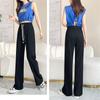 Spring Autumn Women's Korean Style Cotton Wide Leg Pants Loose High Waist Casual Trousers Woman simple Harajuku Straight Pants