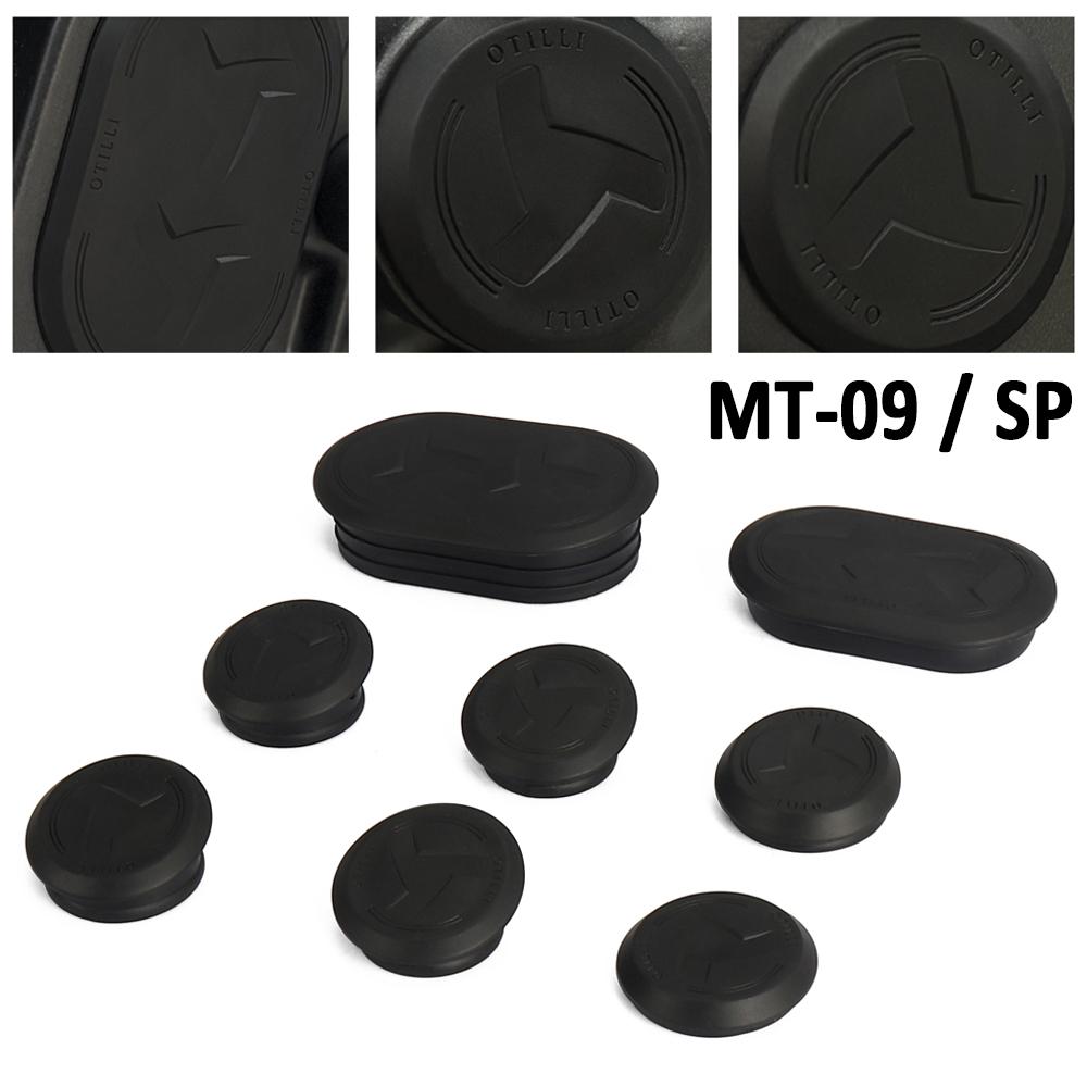 8PCS Motorcycle Accessories Black Frame Hole Cover Caps Plug For YAMAHA MT-09 MT09 Mt09 MT 09 SP 2021 2022 2023 2024 2025