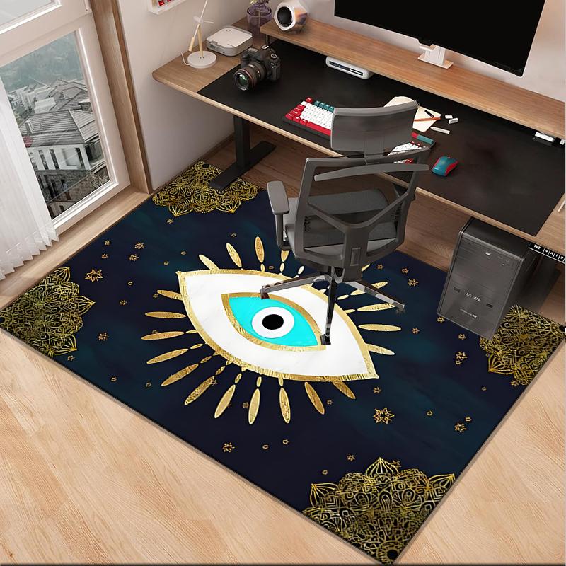 The Turkish Evil Eye Office Rug Chair Mat, Entryway Carpet, Suitable for Front Door, Bedroom, Living Room, Desk, Holiday Gift