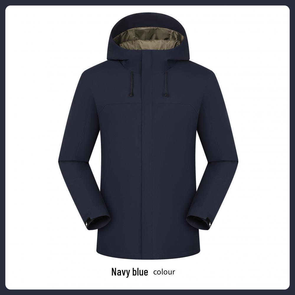 760g Black Gold Graphene Windproof Down Jacket with Custom Embroidery