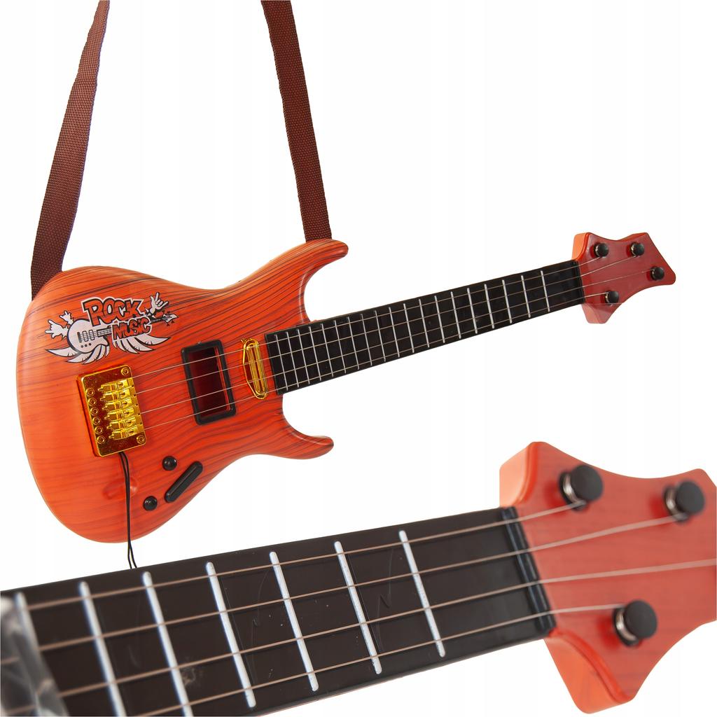 Zabawka Gitara Dla Dzieci Duża Gra Instrument 49 Cm Struny Etui