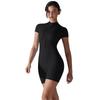 European & American Summer Zipper Yoga Shorts Bodysuit: Women's Tight One-Piece Short Sleeve for Dance & Fitness.