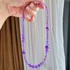 Natürliche Eisdurchlässige Amethyst Gypsy Design Halskette Schlüsselbein Kette Pullover Kette