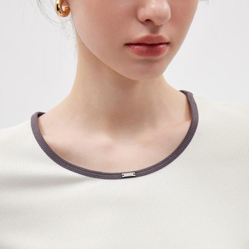 ONLY Women's Color-Block Sleeveless U-Neck Slim Fit Top
