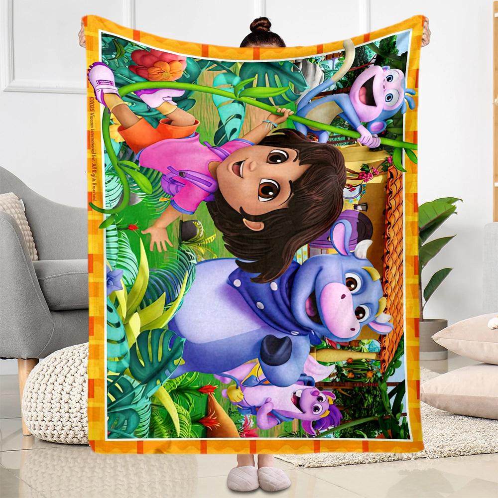 Dora Explorer Blanket Soft Warm Cozy Great for Sofa Couch Bedding Four Seasons Universal Digital Print Ideal Gift for Friends Family Couples Picnic