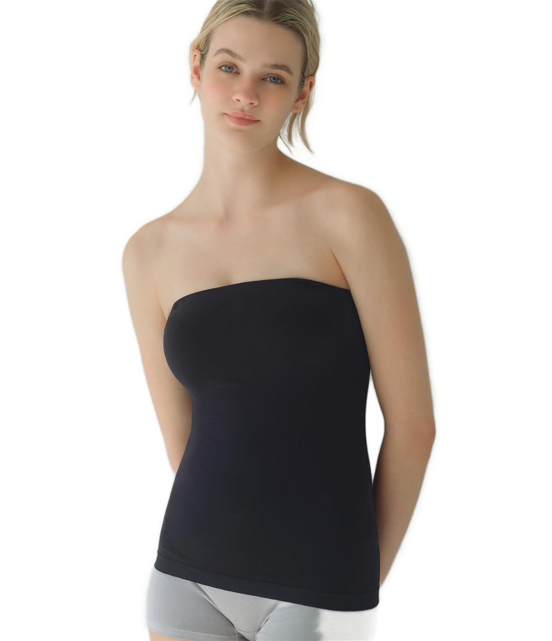 

Рабочий бюстгальтер Peach John с бюстье для увеличения груди, черный, BC65, чашки, бретели, пуш-ап 2-в-1, на косточках, как бюстгальтер