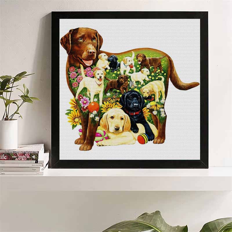 

New Arrival 5D DIY Full Circle Diamond Painting Labrador Embroidery Cross Stitch Home Decor Gift 20x20cm