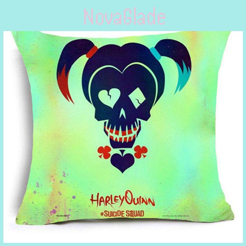 Luxuriöser 18'' Harley Quinn Joker Polyester-Kissenbezug für ultimative Heimdekoration