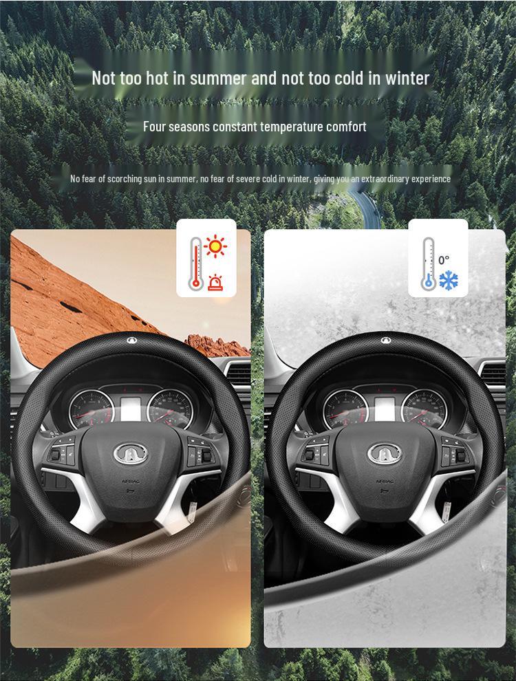 Premium Echtleder Lenkradbezug für Great Wall: Fengjun 5, 6, 7, M4, C30, Kanone, C50, M2