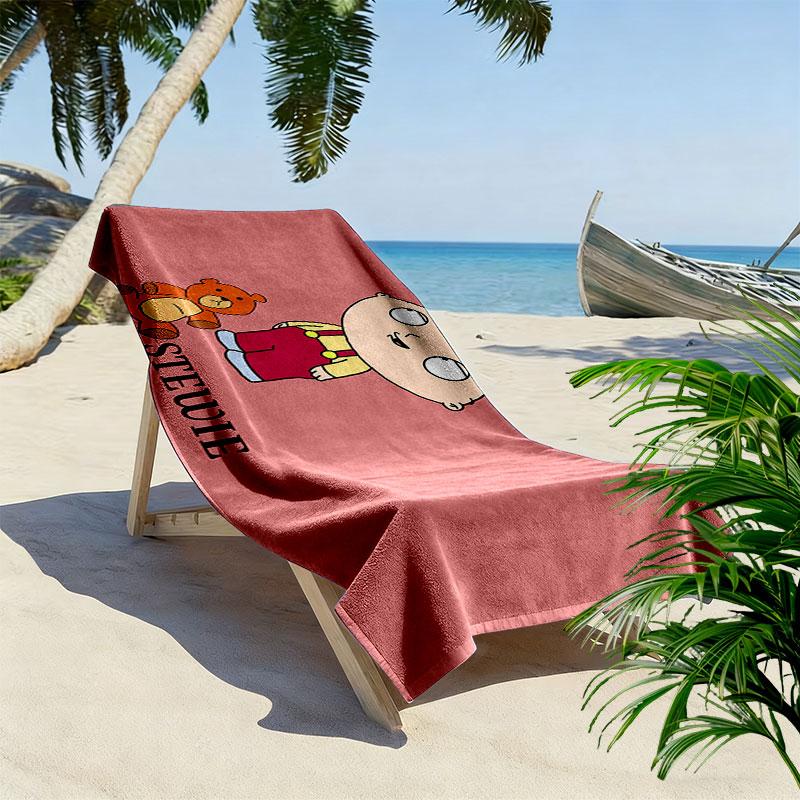 Stewie Griffin Print Beach Towel, Large Soft Quick Dry Towel for Beach Camping Swimming