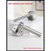 304 Stainless Steel Three-pole Handle Lock Single Tongue Bathroom Interior Door Lock Aisle Fire Door Door Lock With Key