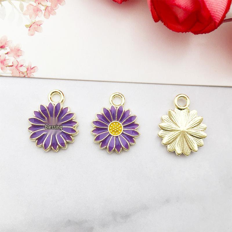 Alloy Flower Petal Jewelry Accessories: DIY Earrings, Phone Chain, Oil Drip Pendant