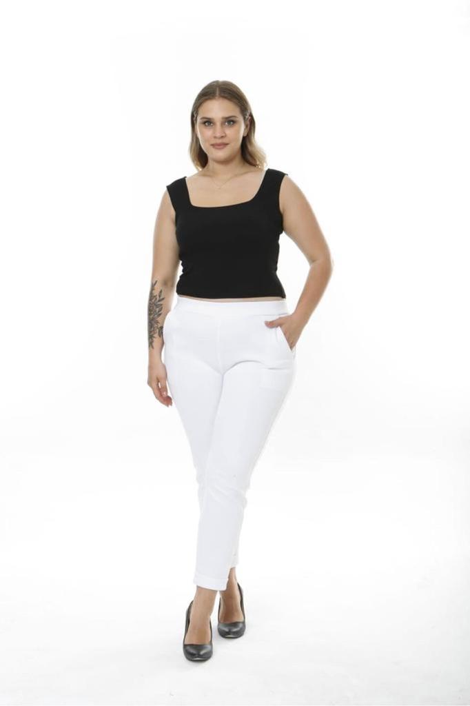 Women's Big Size Dress Diving Fabric Ankle Length Trousers