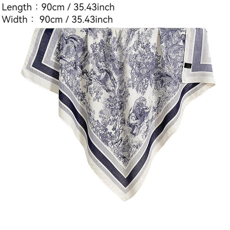 Fashion Print Silk Hairbands Scarf Women 90*90Cm Elagant Leopard Floral Bandanas Neck Kerchief Head Bands Foulard Female Scarves