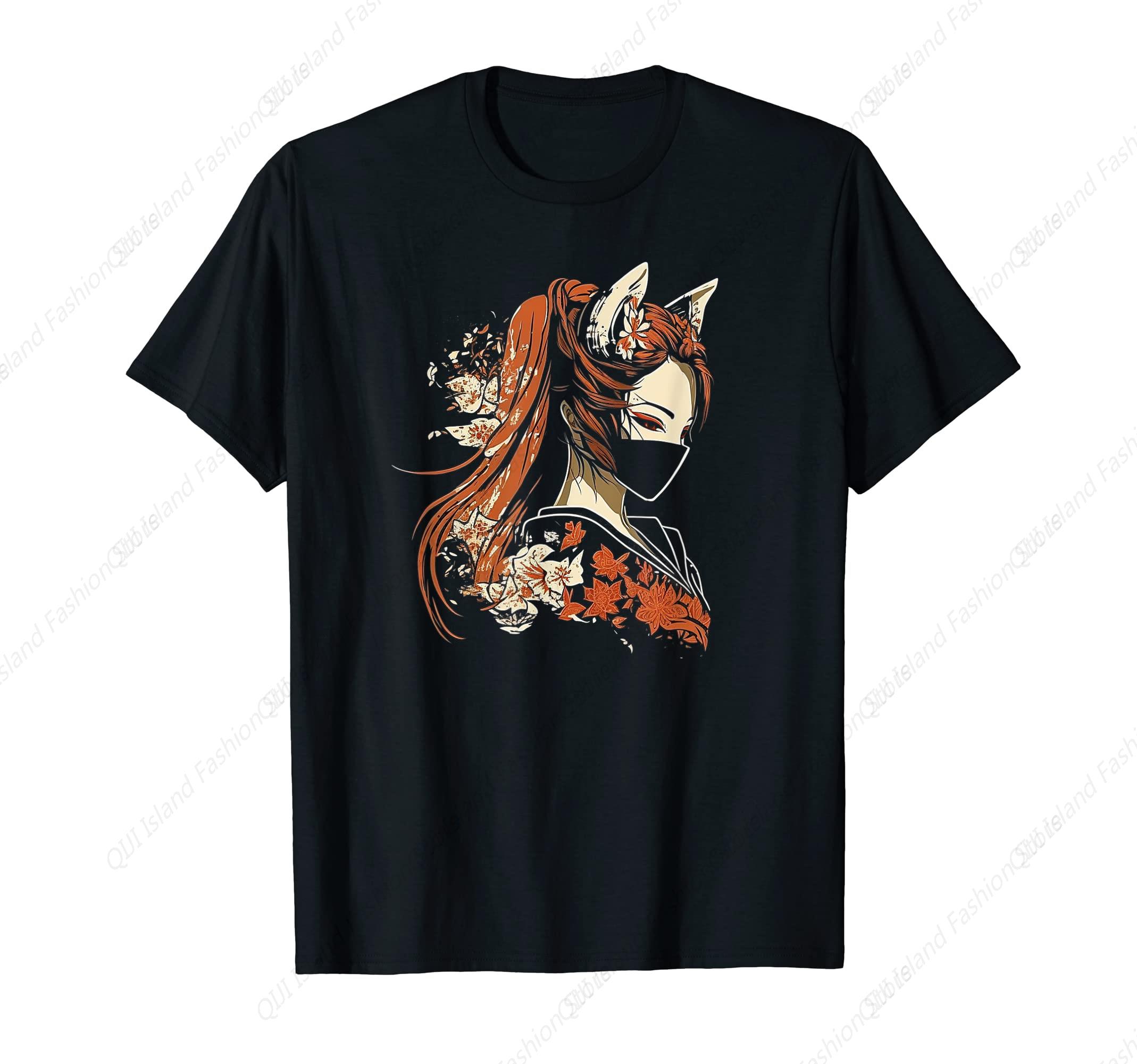Kitsune Унисекс аниме кумихо япония девятихвостая лиса отаку Футболка S