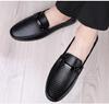 Men's Cross-Border Slip-On Leather Driving Moccasins - Casual Low-Top, Large Size Cowhide Shoes for Spring and Autumn