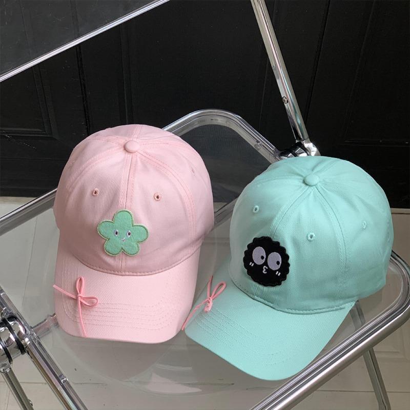 Cute funny baseball cap women's wide brim big face showing face small cap new hat trend