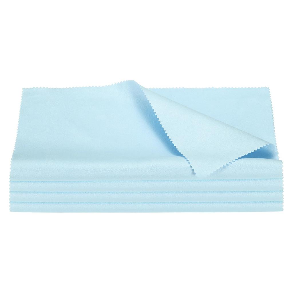 Uxcell 30x30cm Large Microfiber Guitar Polish Cleaning Soft and Thick Cymbal Light for and Other Instruments 4-Pack Cloths, Cleaner, Blue, Violin,