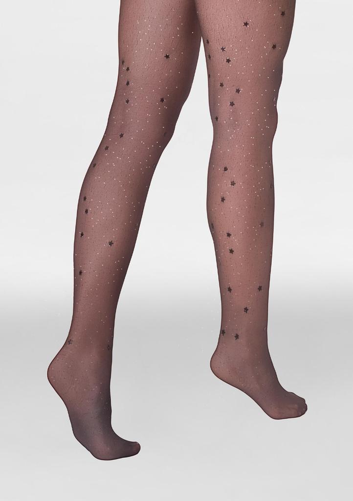 Rajstopy damskie transparentne z brokatem i gwiazdkami Allure F04 Marilyn