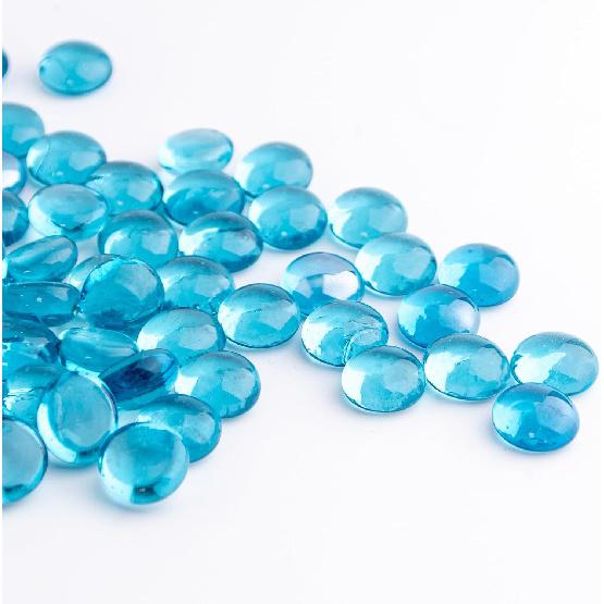 50PCS Mini Glass Gems,Mixed Colour Mancala Stones Flat Bottom Marble Beads for Home Decorative Art Craft Vase Filler(0.5"~0.7")
