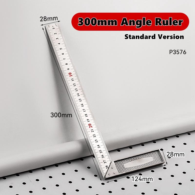 300/500mm Aluminiumlegierung Quadratisches Lineal Rechtwinklig 90° Winkelmesser Holzbearbeitungslineal Stahl Winkelmesser Messwerkzeuge Messlehre