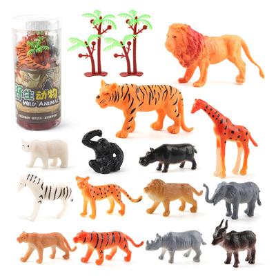 Factory Simulation Animal Model Cylinder Set, Forest Animal Children'S Cognitive Ornament Doll Toy
