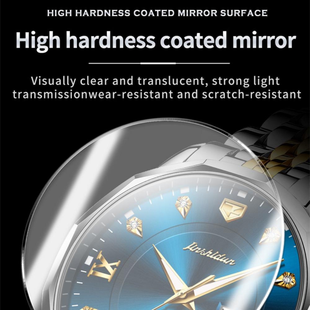 JINSHIDUN New Business and Leisure Men's Watch Elegant Business Double Calendar Mechanical Watch Waterproof Business Men's Watch