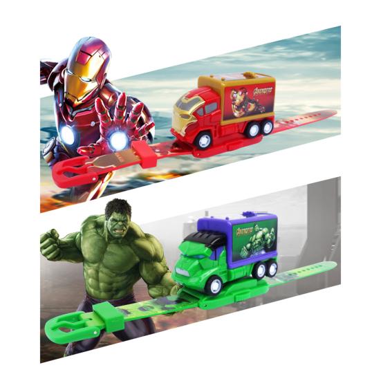 Kids Projection Toy Random 6 Patterns Pull-back Function Detachable Cartoon Creative Entertainment ABS Iron Man Projection Watch Child Toy
