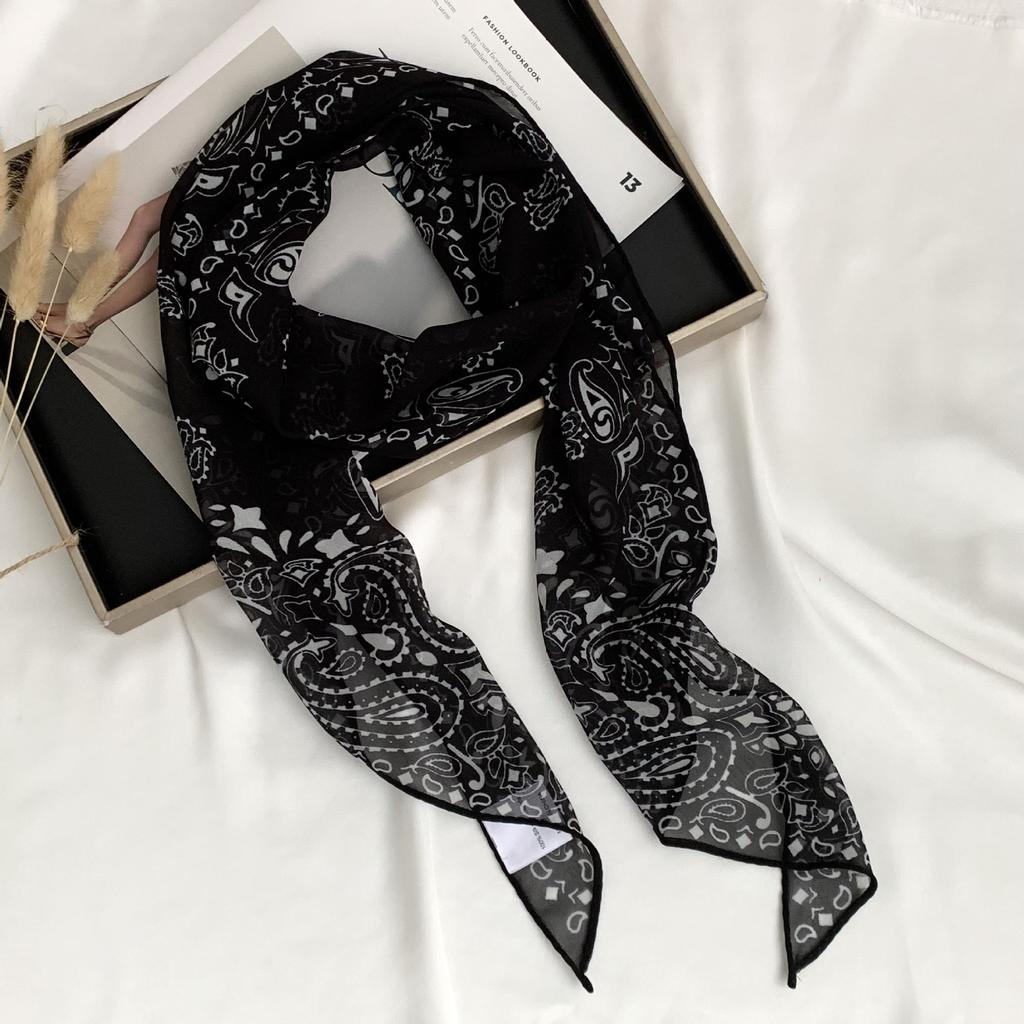 Scarf for Women Versatile Neck Flower Scarf Versatile Striped Headband Hairband Scarf