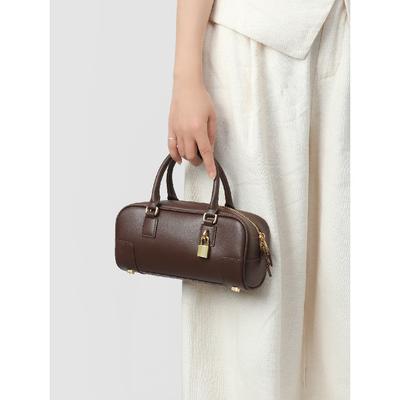 Nischen Design Echtes Leder Vintage Achseltasche Neue Bowlingtasche Boston Achseltasche Umhängetasche Damen Tasche