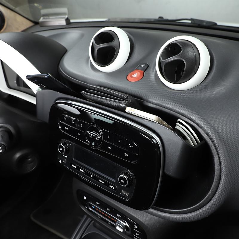 For Benz Smart 453 Fortwo Forfour 2015- LHD Center Console Dashboard Screen Rear Storage Box Organizer Tray