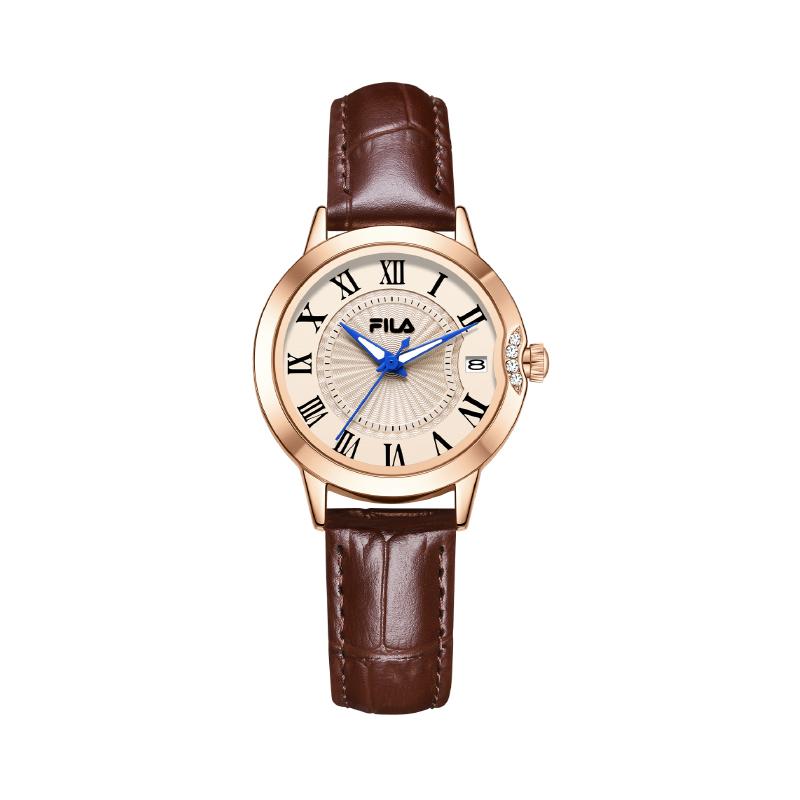FILA Eternal Heart Series Watch Quartz Movement Steel Strap Silver Dial Retro Roman Numerals Minimalist Fashion Watch Waterproof FLL38-6646